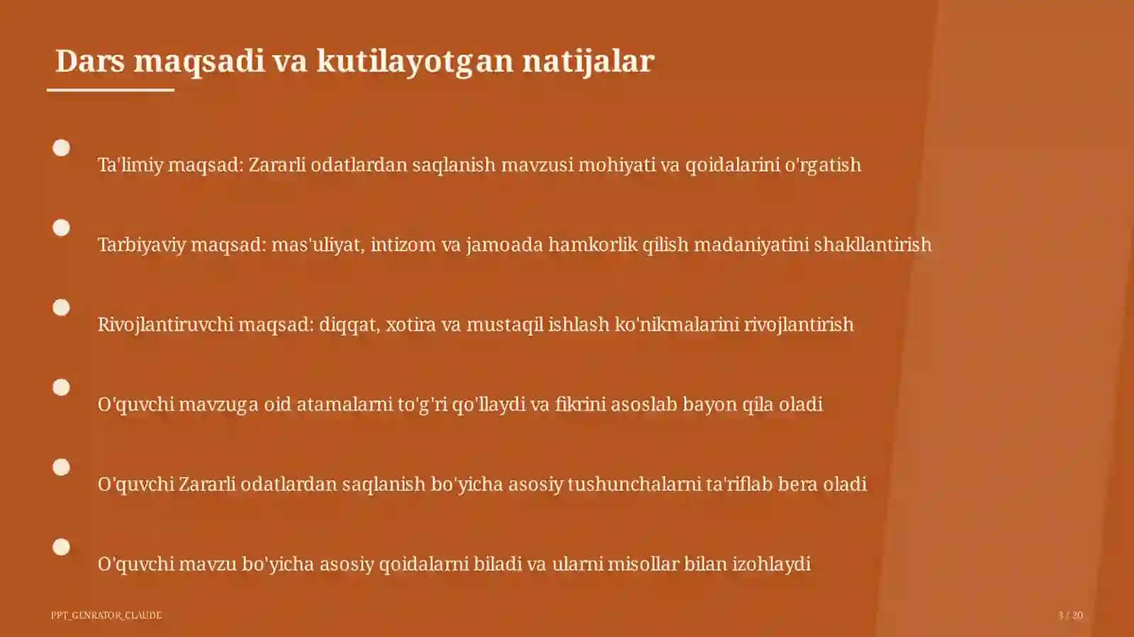 Zararli odatlardan saqlanish (7-sinf) 3