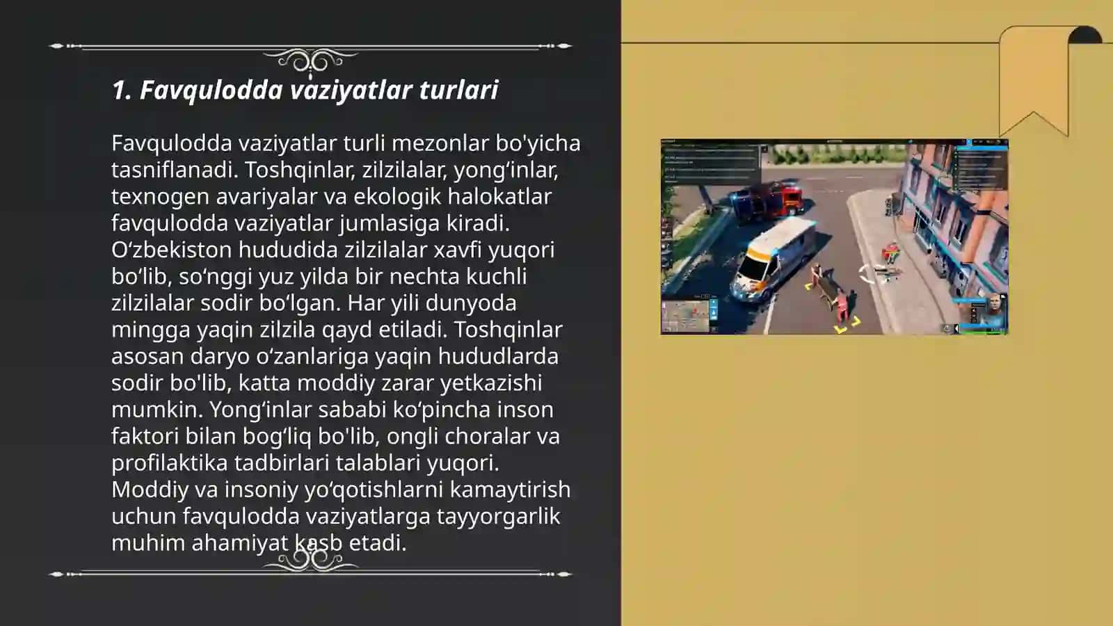 Aholi va hududlarni favqulodda vaziyatlardan muhofaza qilish tadbirlarini o'tkazish 3