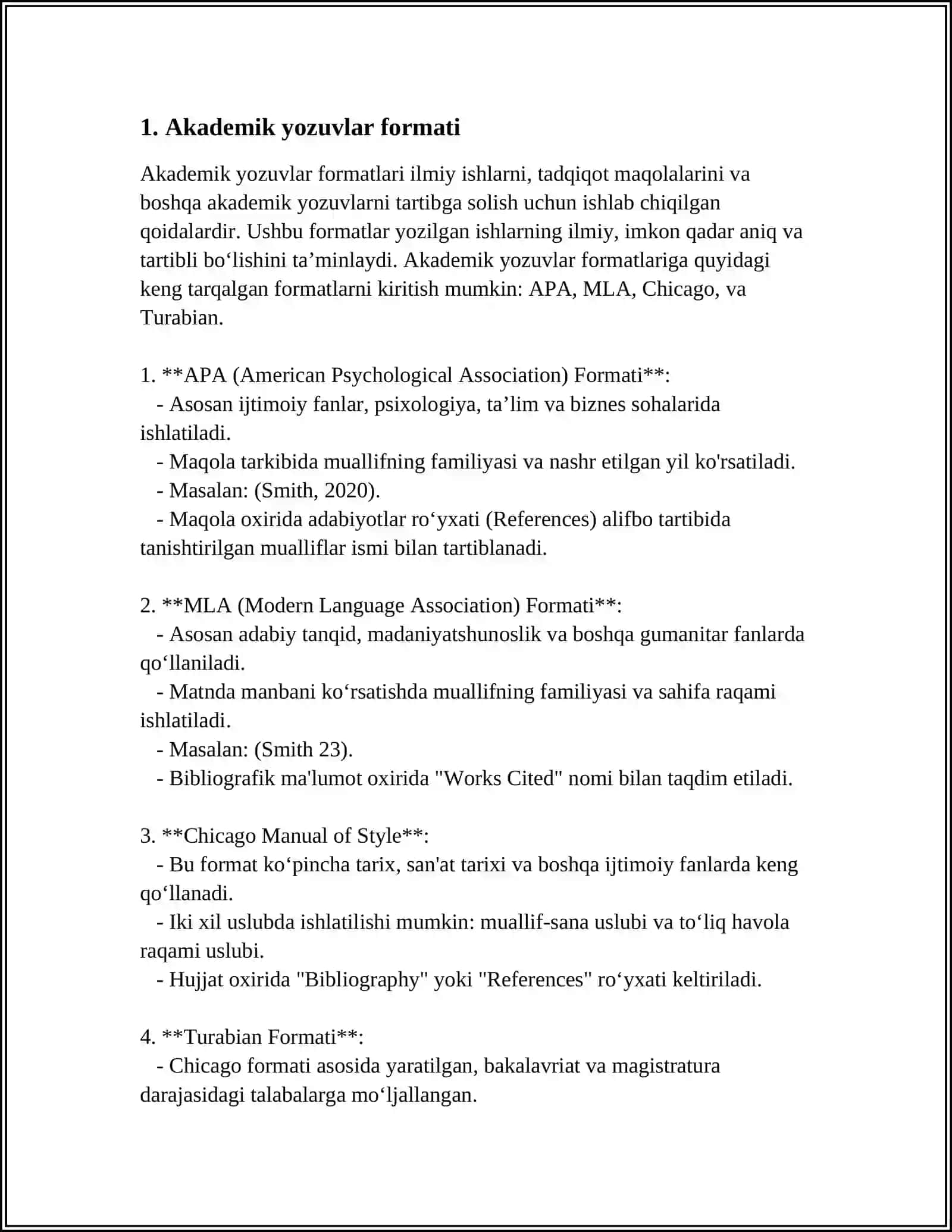 MUSTAQIL ISH Mavzu: AKADEMIK YOZUVLARI 3