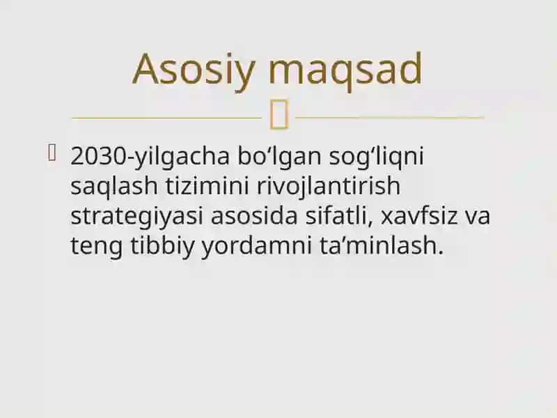 O‘zbekiston Respublikasi tibbiyot sohasining rivojlanish strategiyasi va boshqaruv tuzilmasi 3