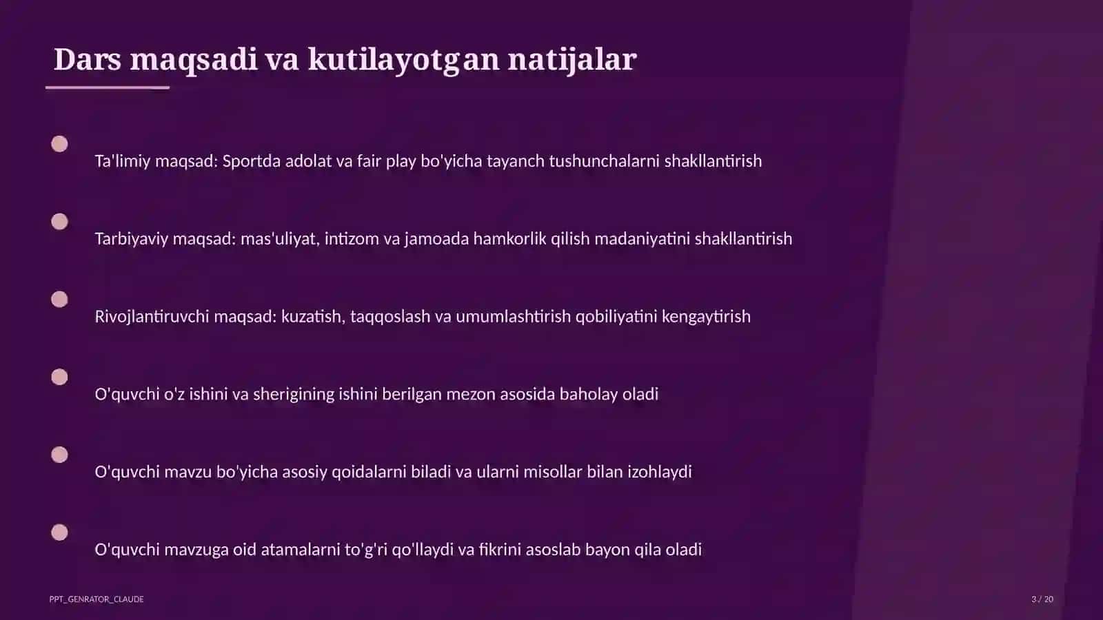 Sportda adolat va fair play (10-sinf) 3