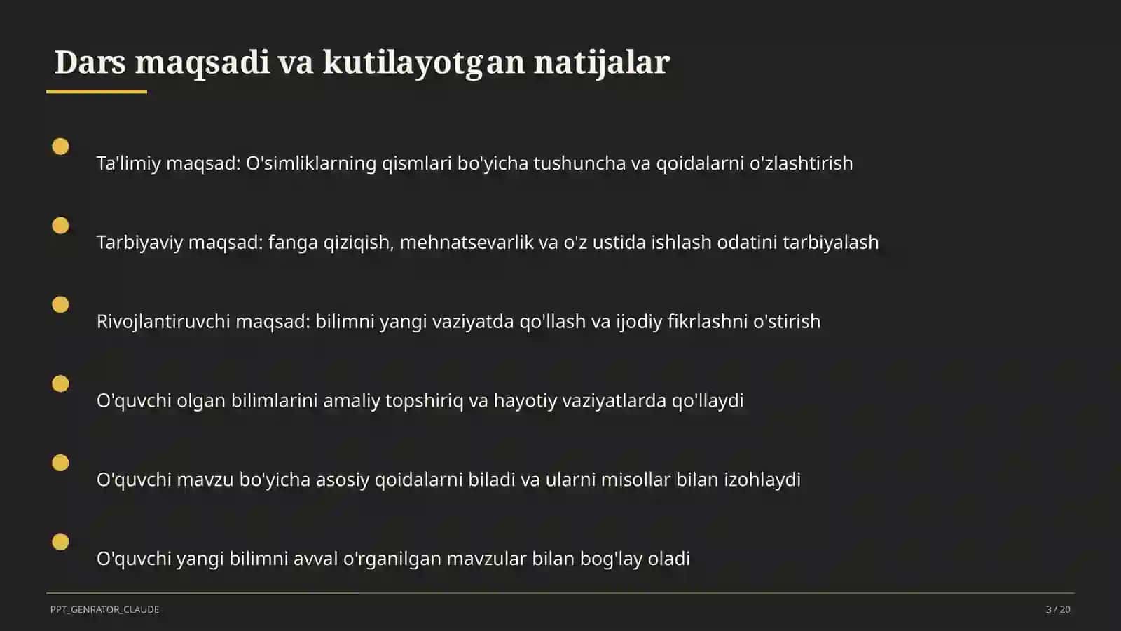 O'simliklarning qismlari (2-sinf) 3