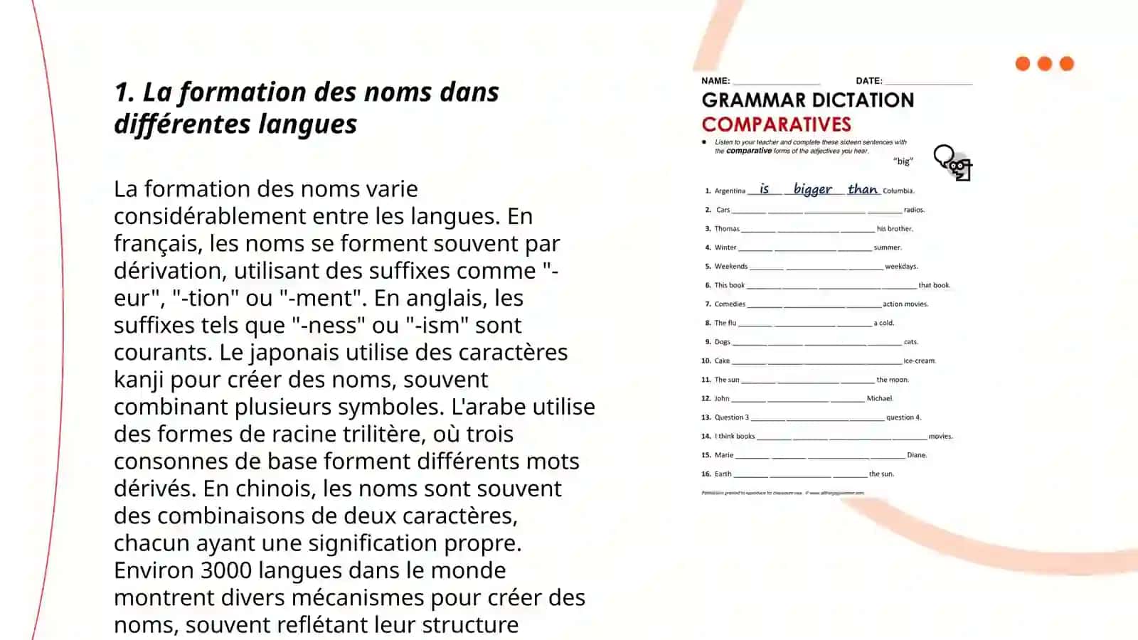 Problèmes d' étude comparative générale du nom et du pronom dans des unités morphologiques 3
