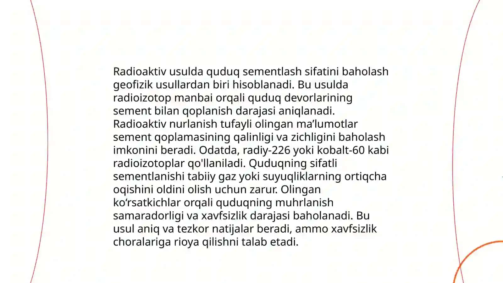 Radioaktiv va akustik usullar yordamida quduqni sementlash sifatini aniqlash 3