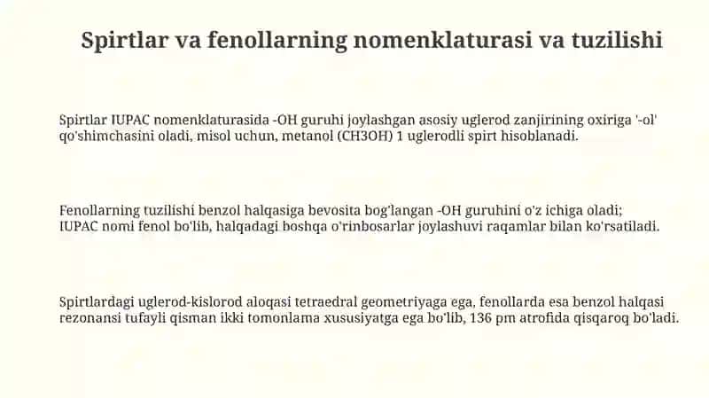 Spirtlar va fenollar 3