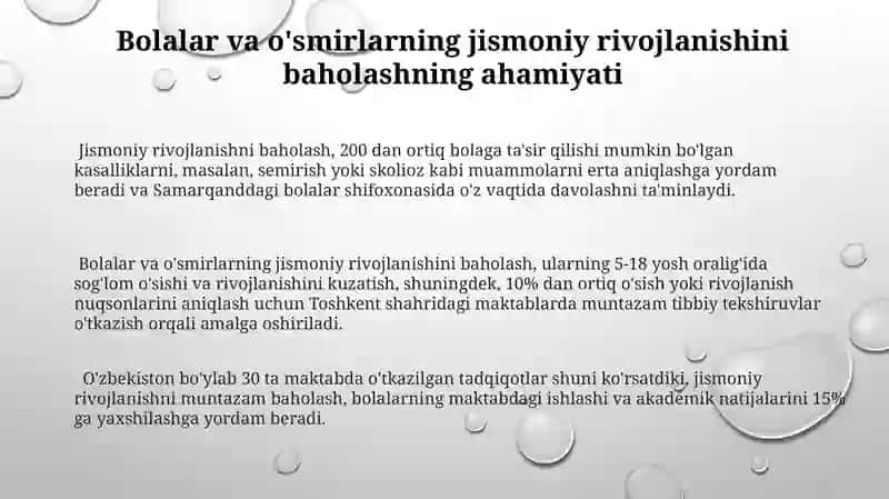 Bolalar va òsmirlarning jismoniy rivojlanishini baholash 3