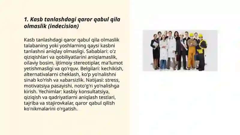Kasb tanlashga yoʻllashning psixologik muommolari 3