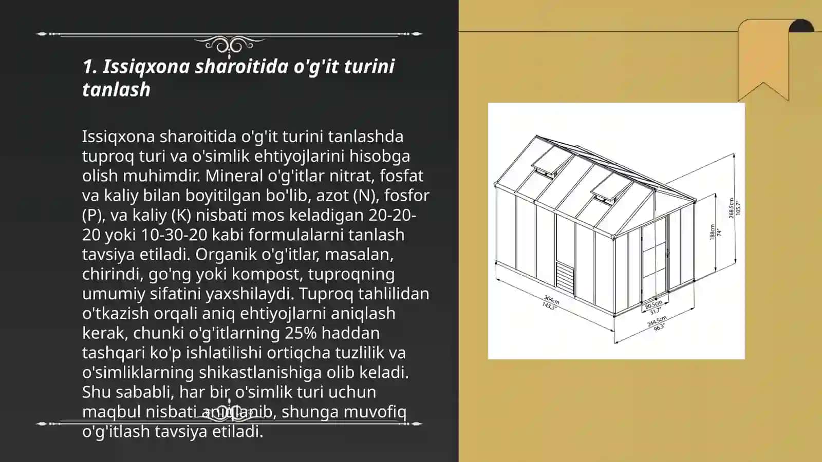 Issiqxona sharoitida òģit me'yorlarini hisoblash 3