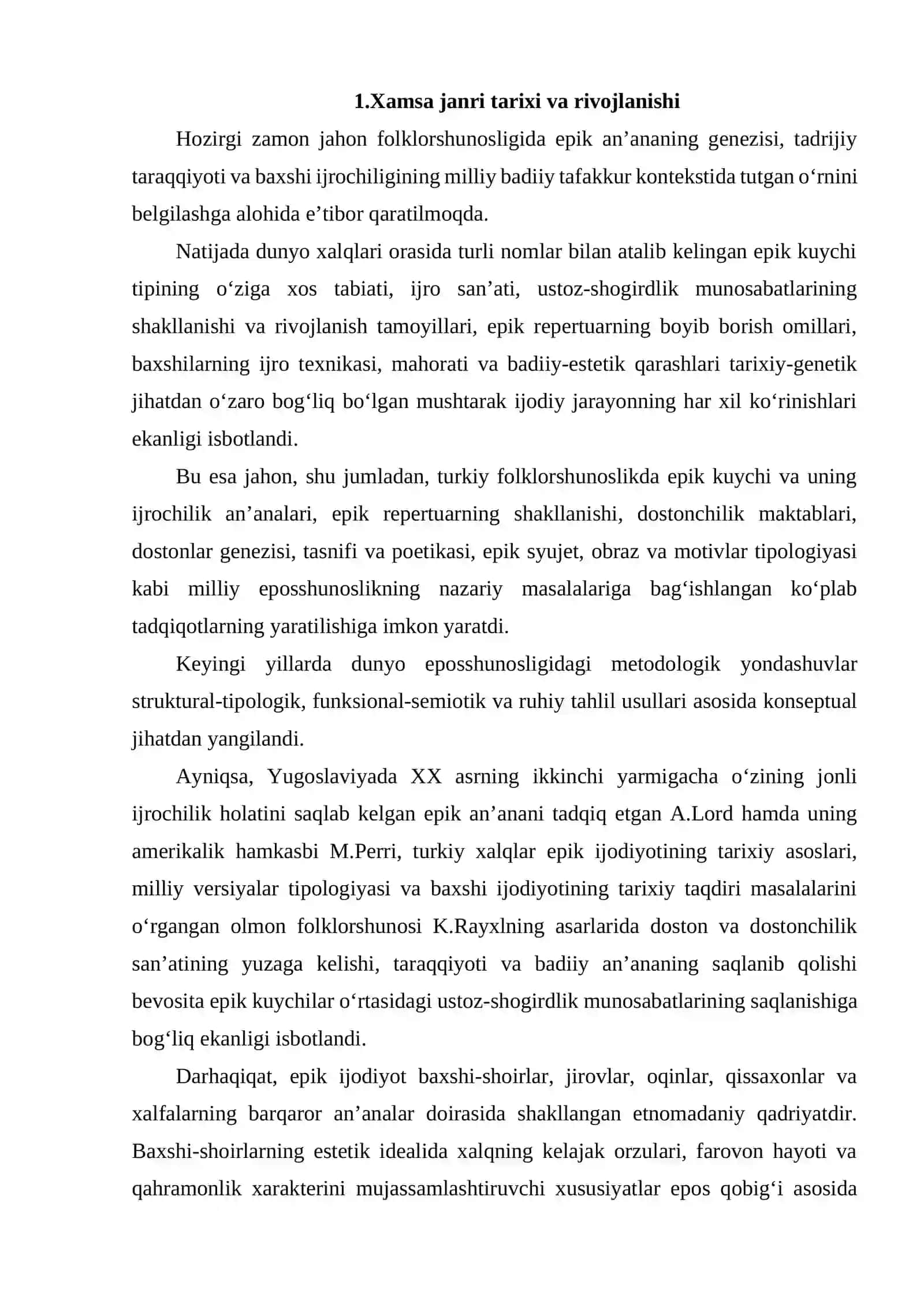 POETIK AN'ANA VA IZDOSHLIK. XAMSANAVISLIK (DOSTONCHILIK) AN'ANASI. MUSAMMAT JANRIGA MANSUB ASARLAR TAHLILIDA AN'ANAVIYLIK. POETIK TIMOSLLARNING AN'ANAVIYLIGI VA ULARNING TAHLILI. 3