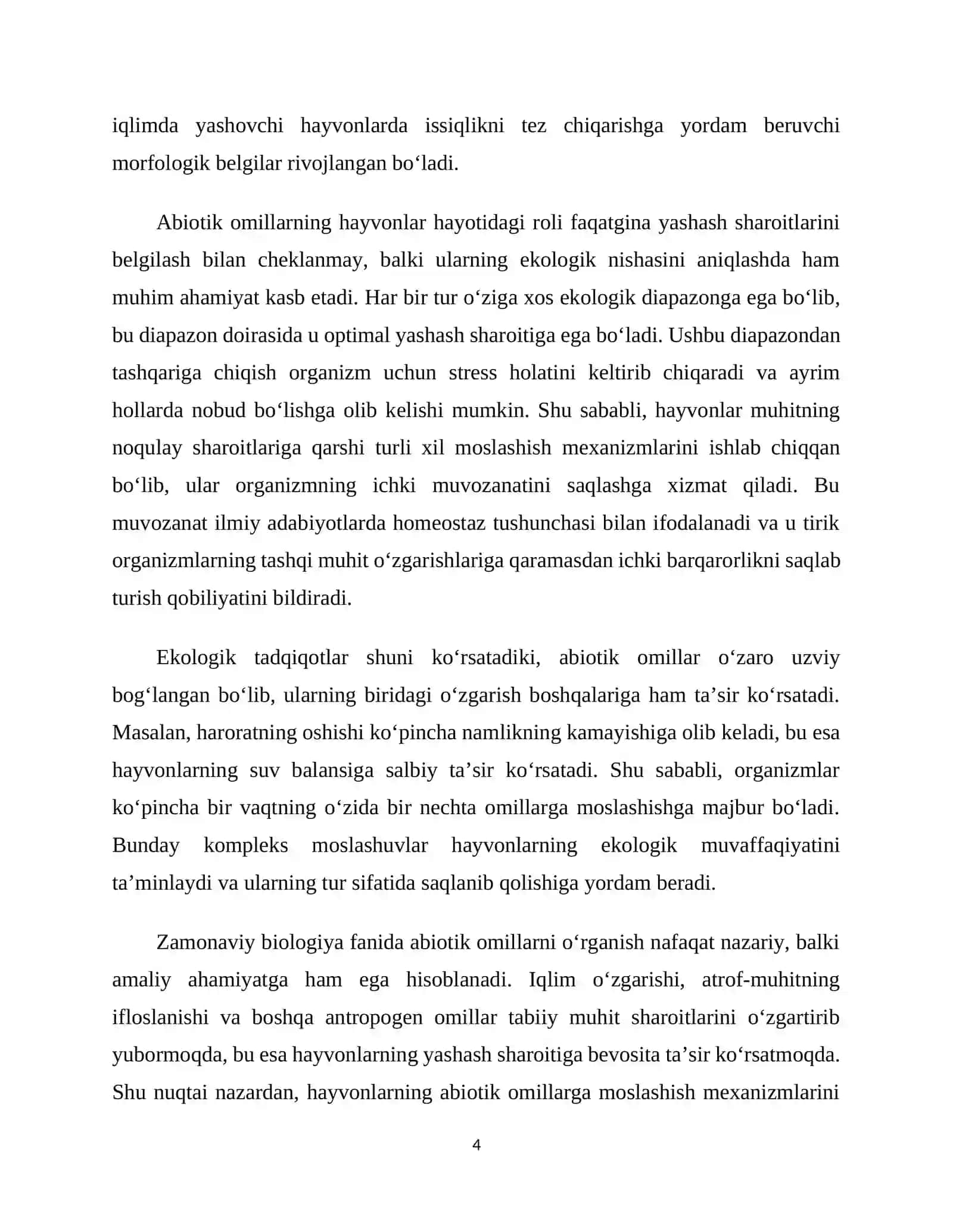 Hayvonlarning abiotik omillarga moslashish mexanizmlari (harorat, yorug‘lik, namlik) 3