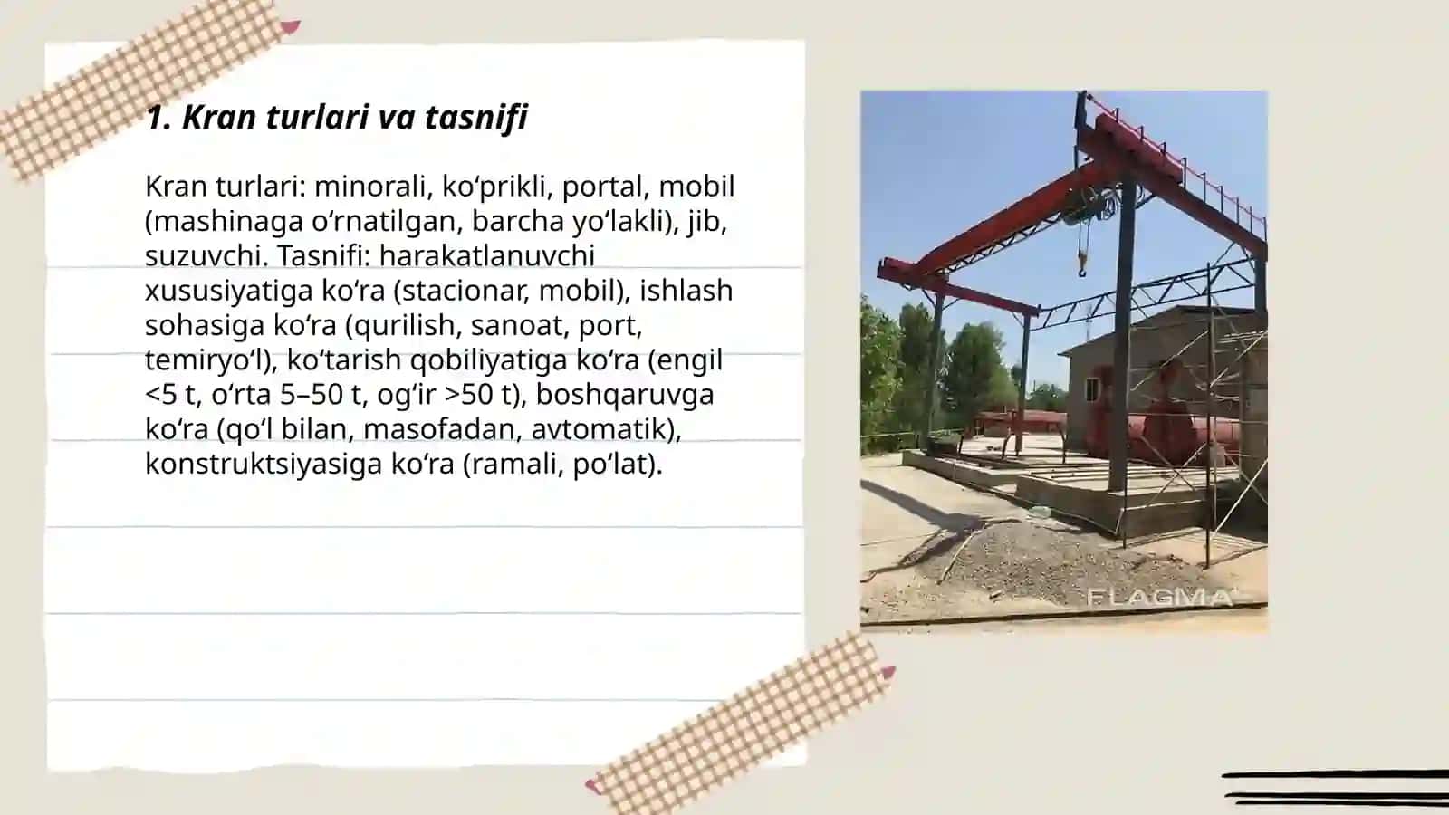 Kranlar tuzilishi va qoʻllanilishi 3