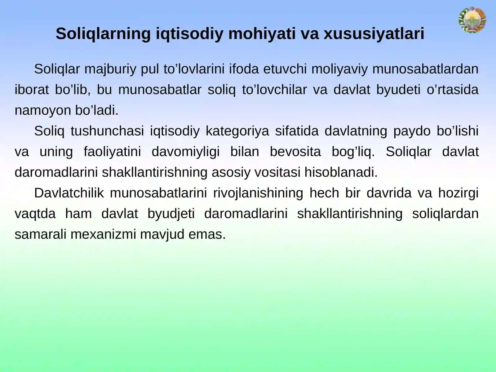 O’zbekiston Respublikasida amalda bo’lgan soliqlar va boshqa majburiy to’lovlar 3