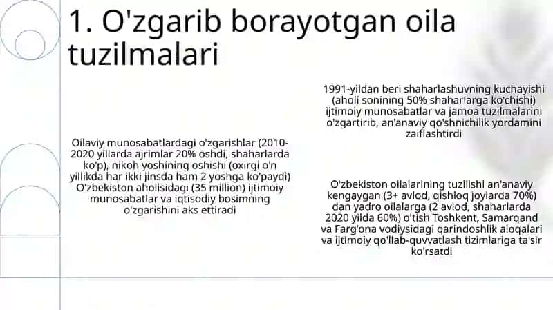 O'zbekistonda ijtimoiy sohada amalga oshirilayotgan o'zgarishlar mazmuni va mohiyati 3