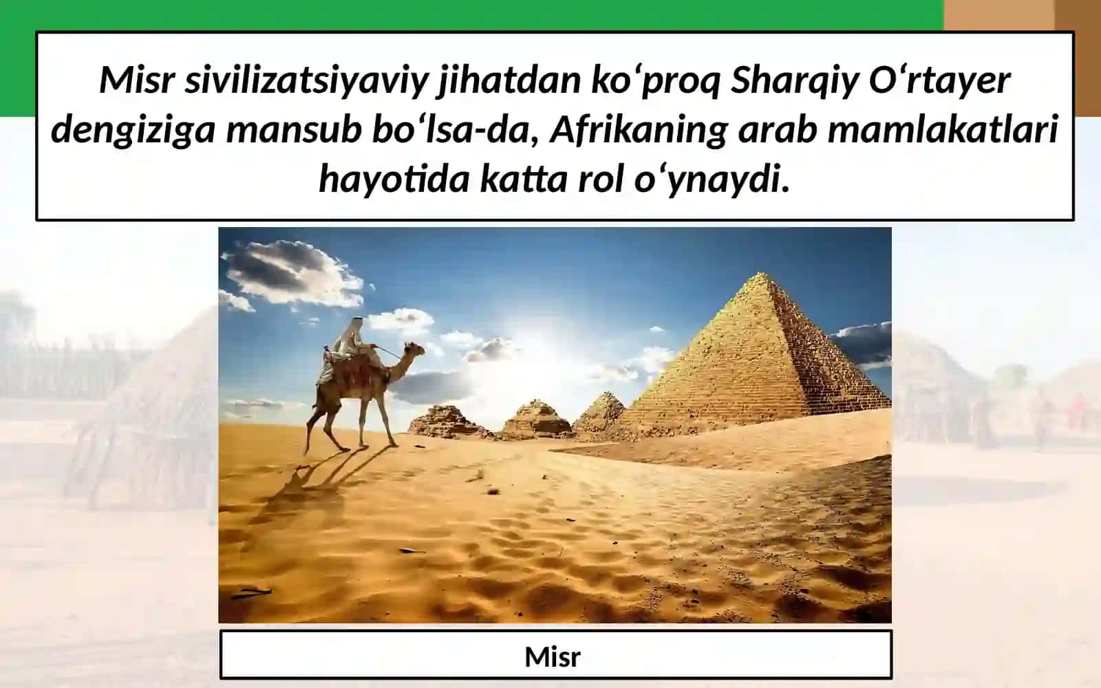 1991 –2017-yillarda Afrikam a m l a k a t l a r i 11-sinf Jahon tarixi fanidan darsligiasosida 26-mavzu Shimoliy Afrika 3