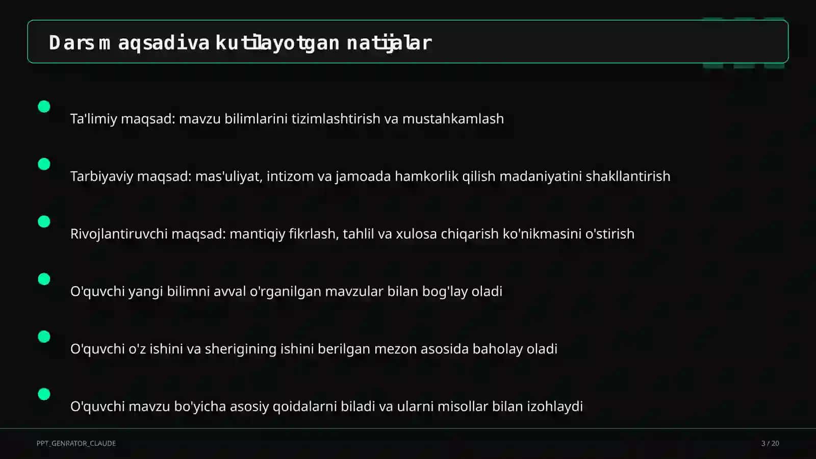 Gapning bosh bo'laklari: ega va kesim (8-sinf) 3