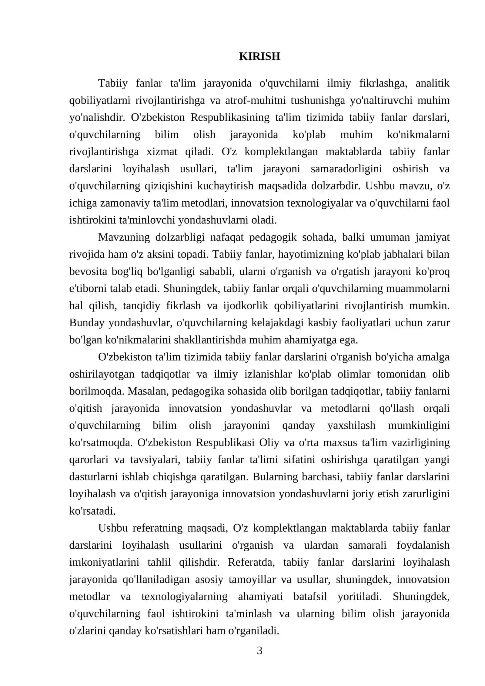 O'z komplektlangan maktablarda tabiiy fanlar darslarini loyihalash usullarini o‘rganish 3