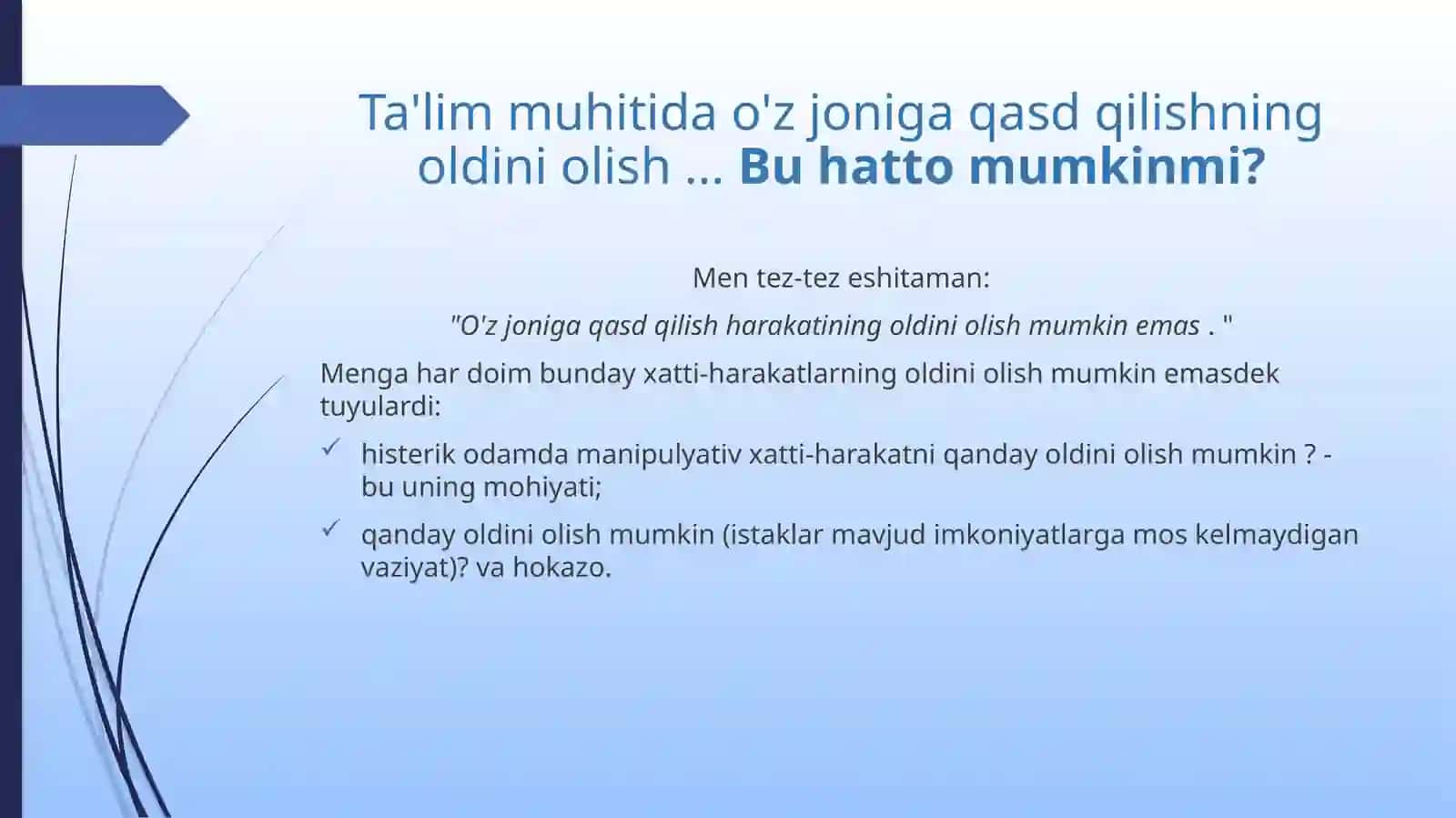 O'smirlarda o'z joniga qasd qilish xatti-harakatlarining oldini olish 3