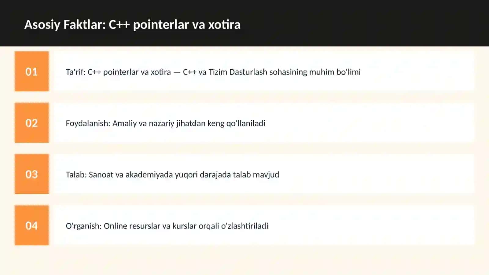 C++ VA TIZIM DASTURLASH 3