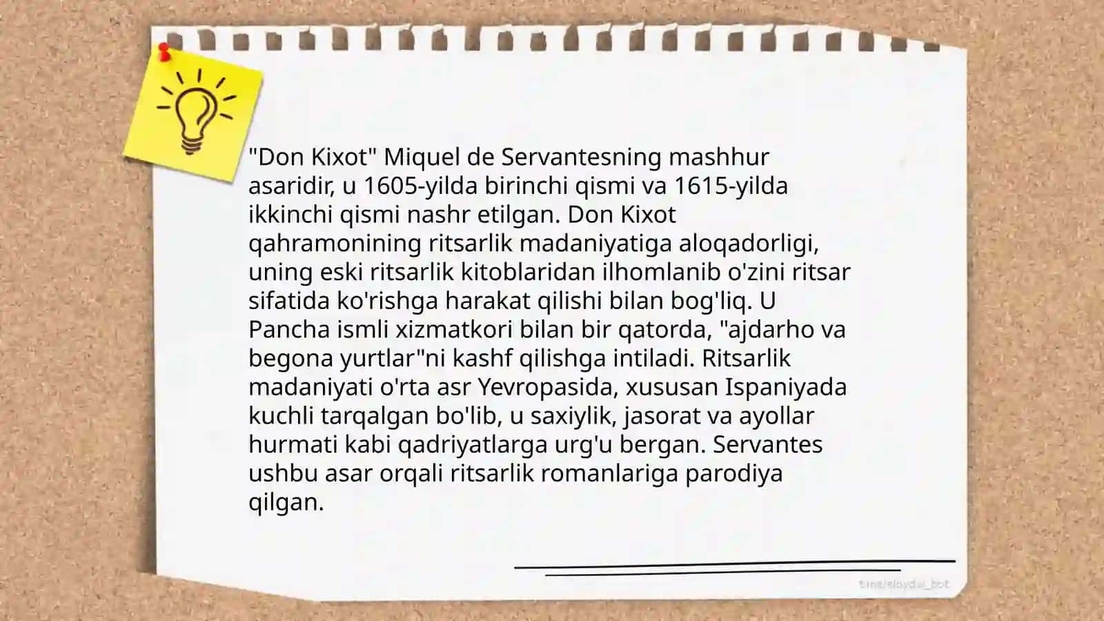 Don Kexot asari tahlili 3