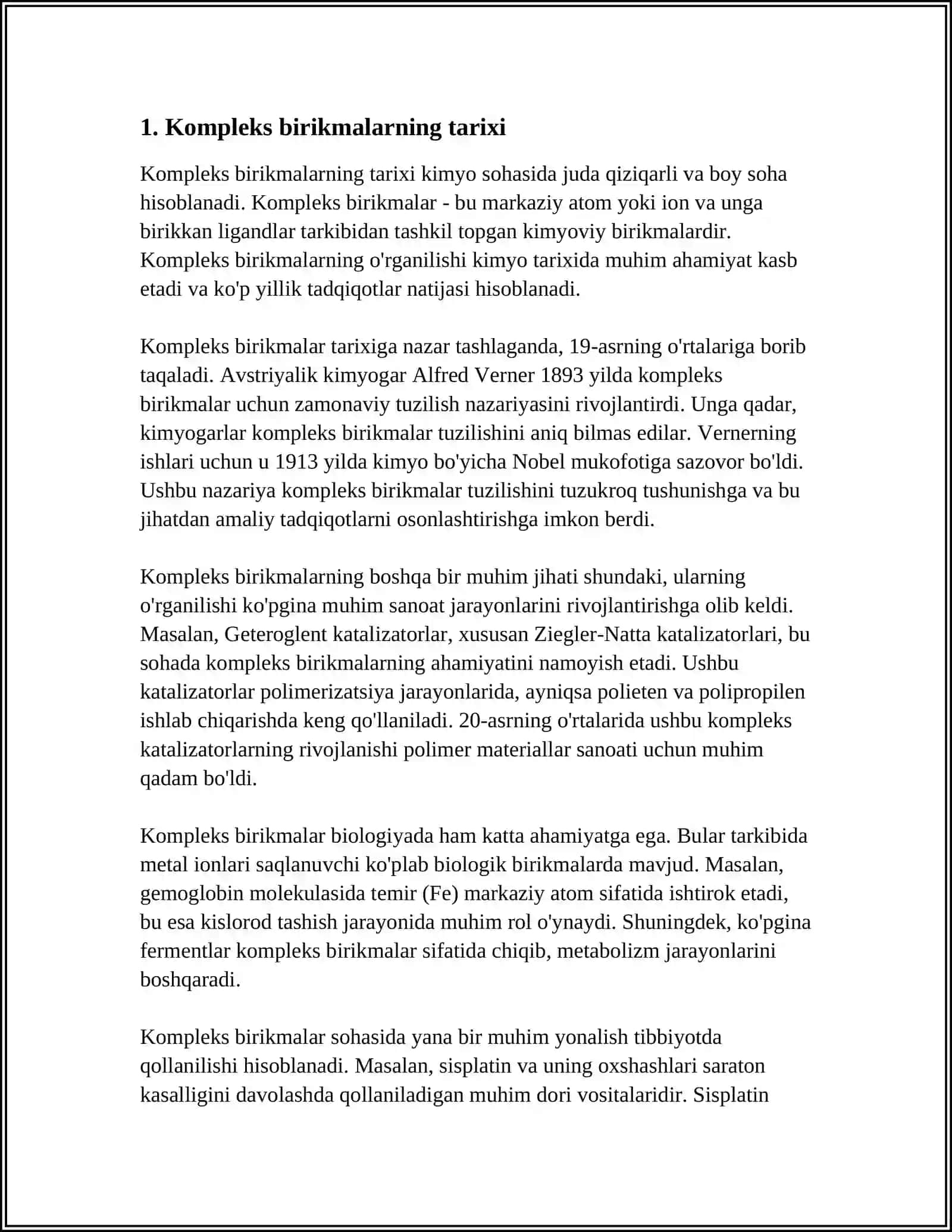 ANALITIK KIMYODA KOMPLEKS BIRIKMALARNING OʻRNI 3
