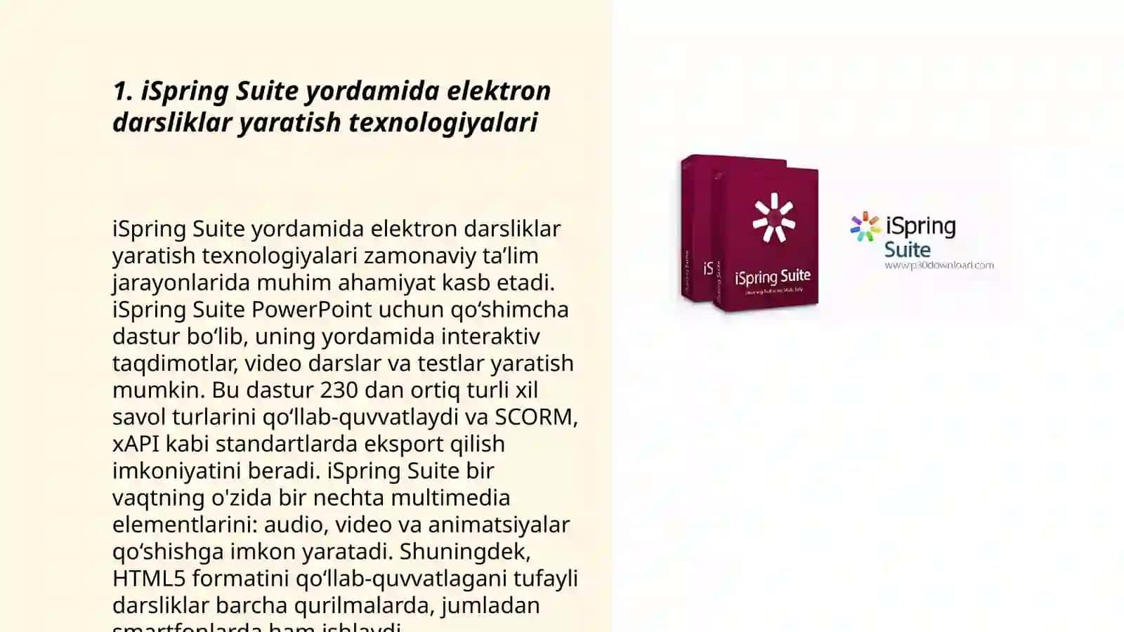 iSpring Suiti yordamida elektron darsliklar va video ma'ruzalar yaratish 3