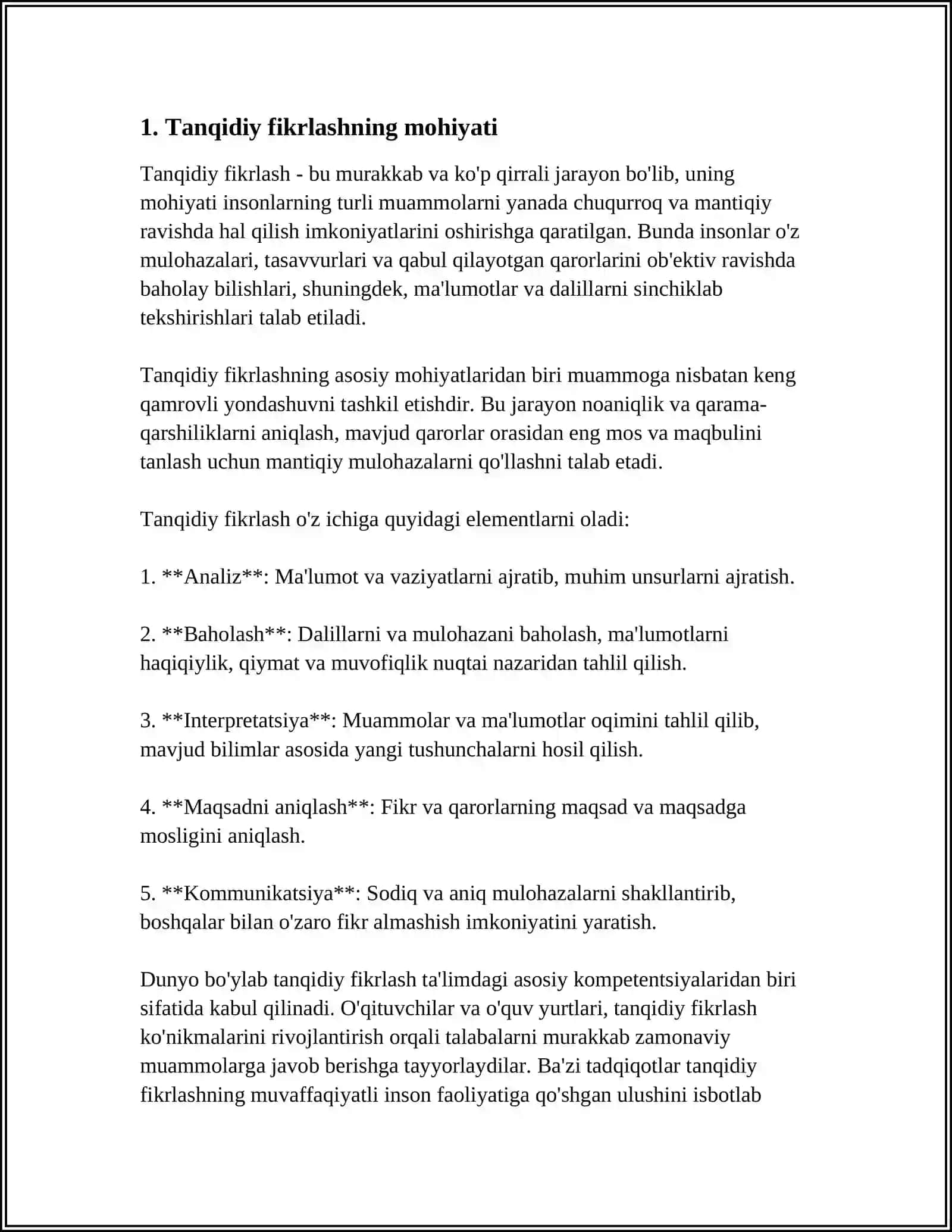 YETAKCHILIKDA TANQIDIY FIKRLASH: BU QANDAY QILIB YAXSHIROQ QAROR QABUL QILISHGA UNDAYDI? 3