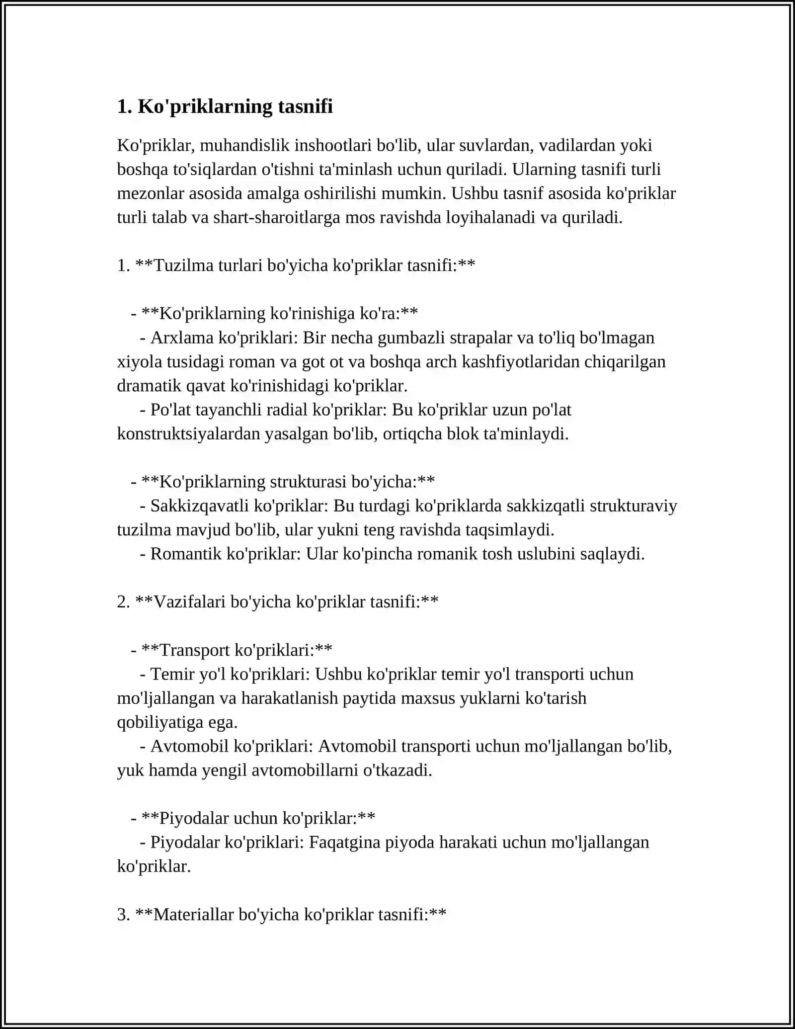 KO‘PRIK VA QUVURLAR HAQIDA UMUMIY TUSHUNCHALAR 3