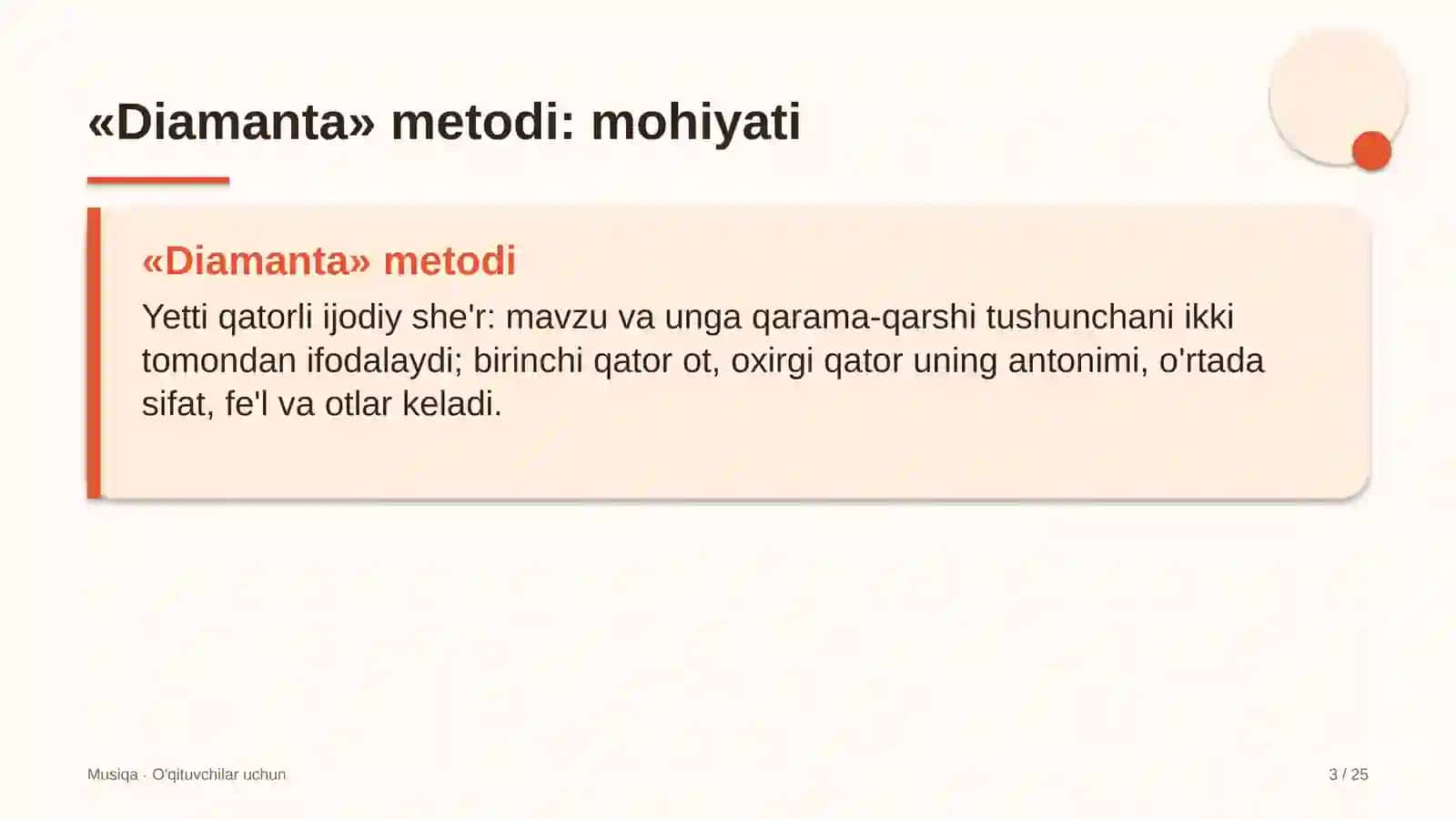 musiqa darslarida diamanta metodidan foydalanish 5419 3