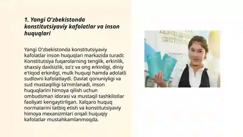 Yangi O'zbekistonda inson huquqlari va erkinliklari kafolatining yaratilishi 3