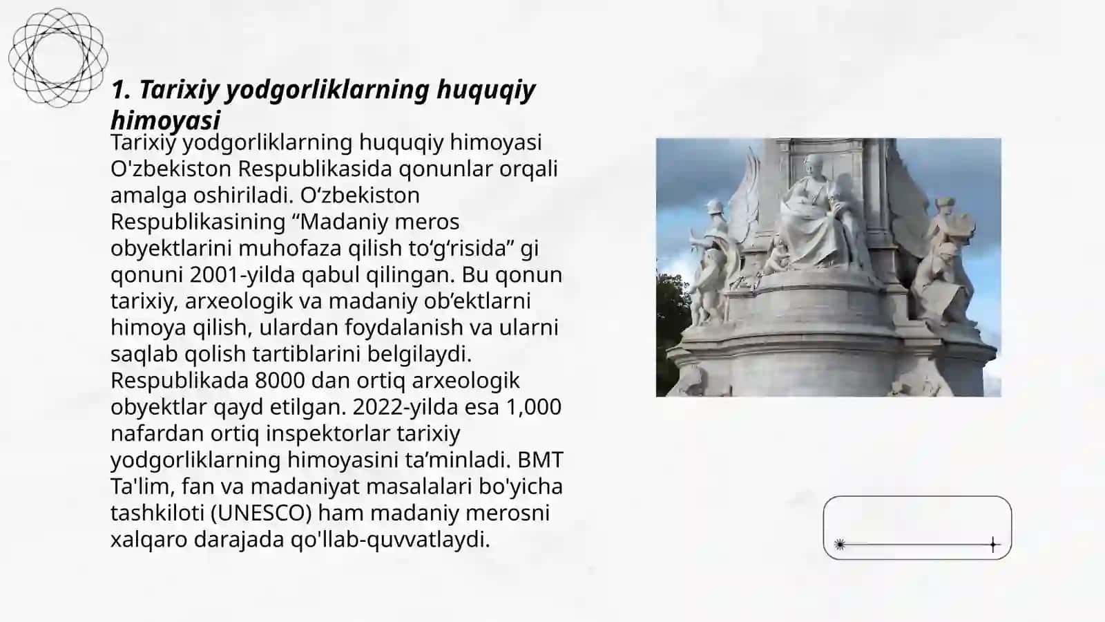 Tarixiy va madaniy yodgorliklarni muhofaza qilish 3