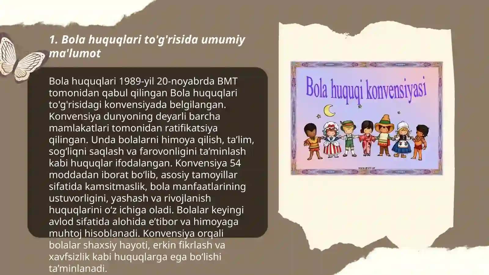 BMTning "Bola huquqlari to'g'risidagi konvensiyasi" 3