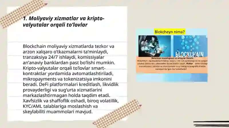 Blockchain texnologiyasidan foydalanish 3