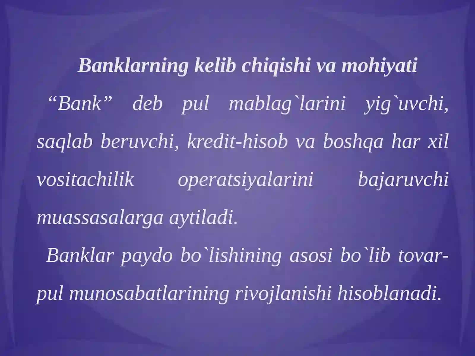 Bank huquqi tushunchasi predmeti va tizimi 3
