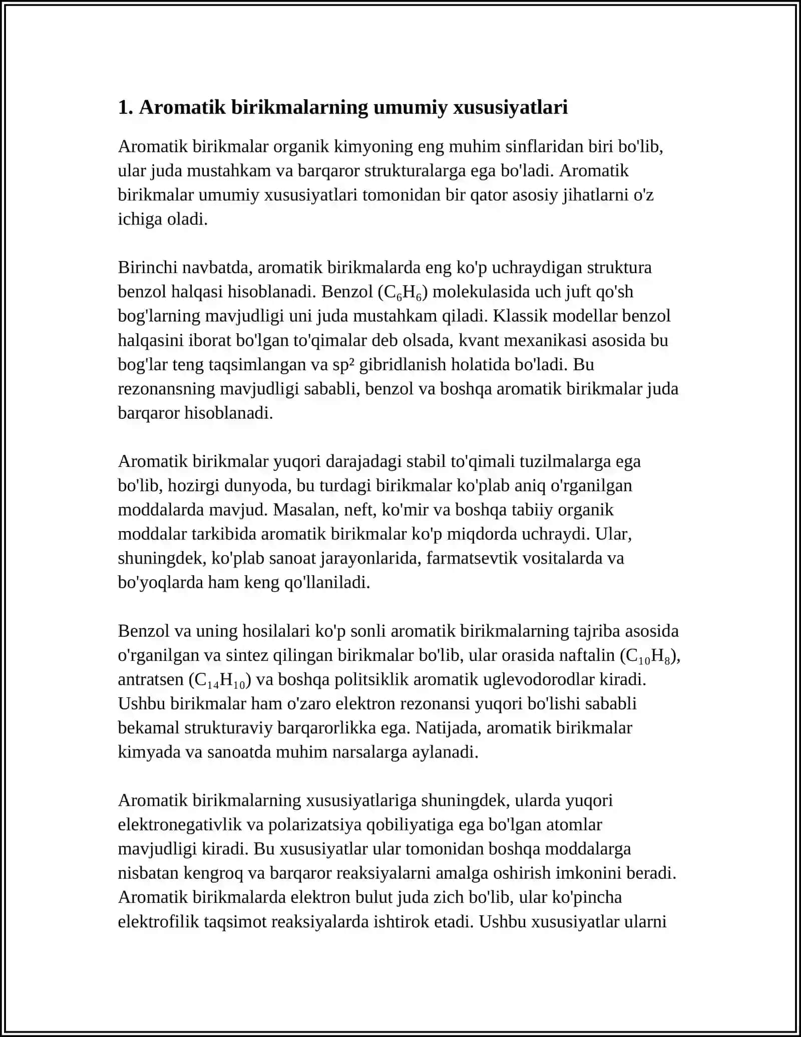 AROMATIK BIRIKMALARNING SINFLANISHI 3