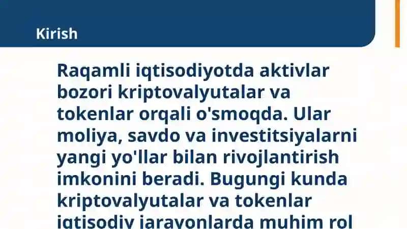 Raqamli iqtisodiyotda aktivlar bozori kriptovalyuta va tokenlar 3