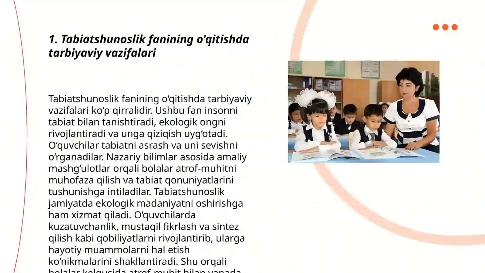 Tabiatshunoslikni o'qitishning tarbiyaviy ahamiyati 3