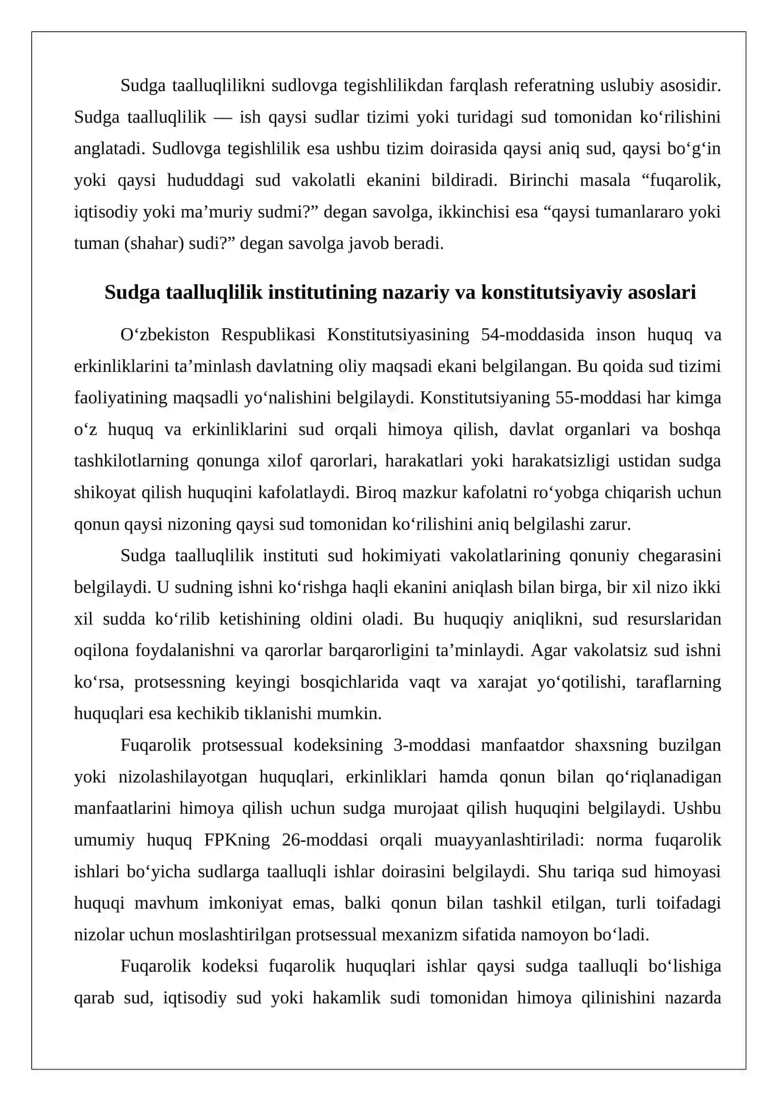Fuqarolik ishlarining sudga taalluqliligi 3