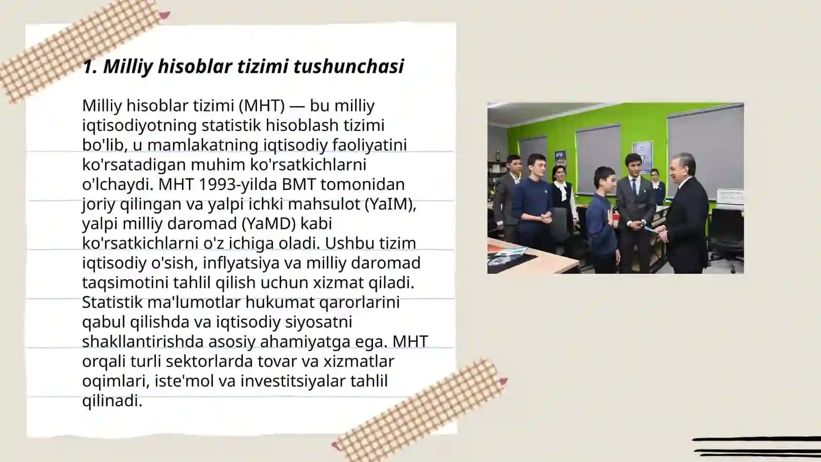 Milliy hisoblar tizimi va Òzbekistonda unga òtishining vazifalari 3