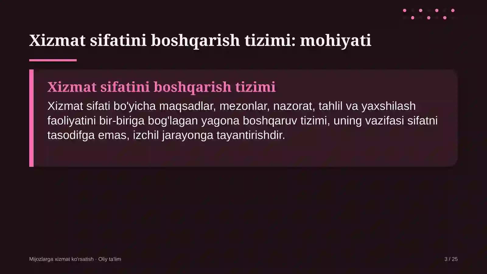 qadoqlash materiallari ishlab chiqarishda xizmat sifatini boshqarish tizimi 8589 3