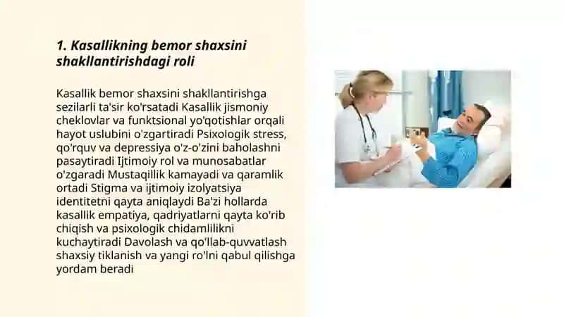 Kasallikning bemor shaxsini shakllantirishdagi roli 3