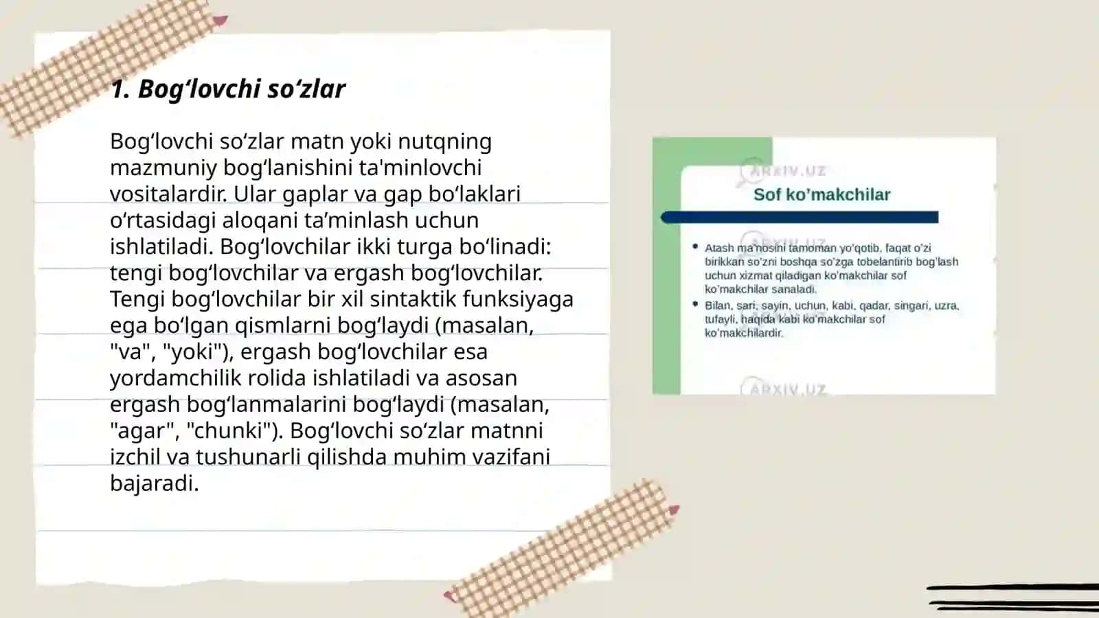 Bogʻlovchi sozlar 3