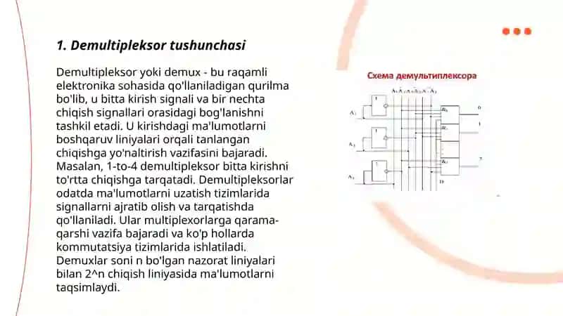 Demultiplekdorlar va uning ishlashi 3