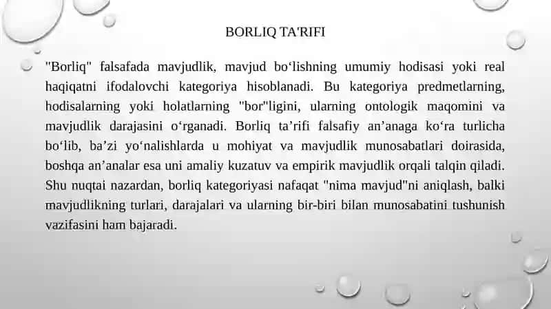 Borliq Falsafa Kategoriyasi 3
