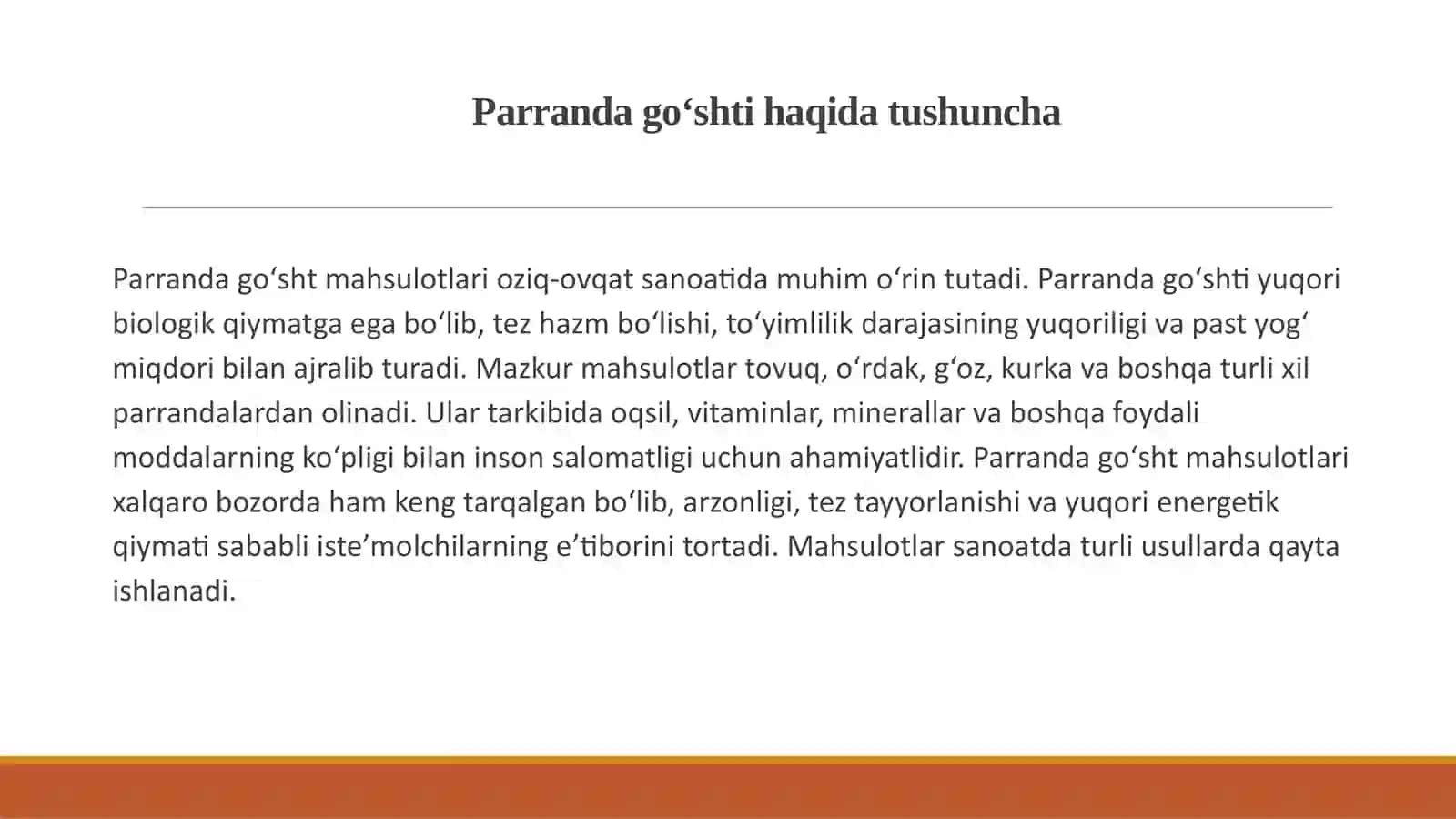 Parranda goʻsht mahsulotlari haqida umumiy maʼlumot 3