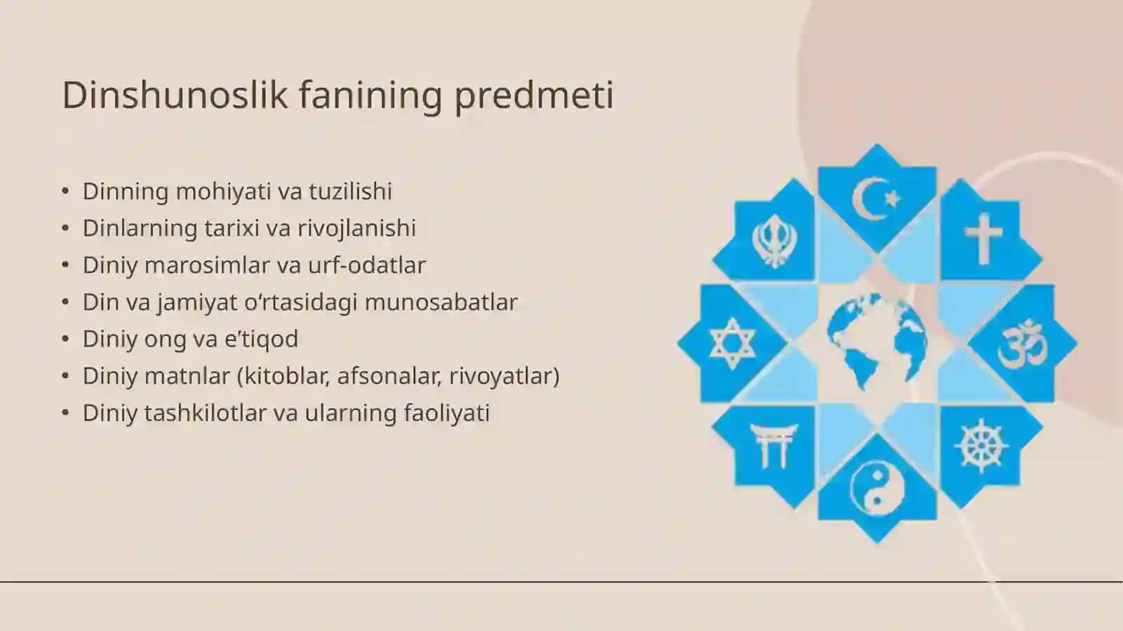 Dinshunoslik fan sifatida shakllanishi predmeti funksiyasi va kategoryalari 3