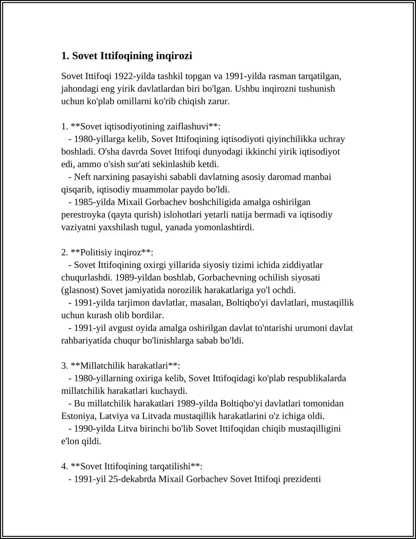 MUSTAQILLIKKA ERISHISH ARAFASIDA O'ZBEKISTONDAGI IJTIMOIY-SIYOSIY JARAYONLAR 3