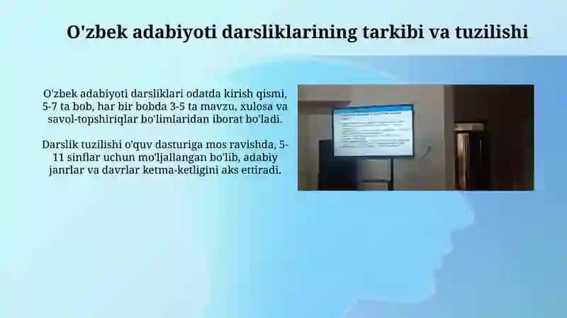 O'zbek adabiyotidan darslik va o'quv qo'llanmalarini boblari va mavzularini o'rganish 3