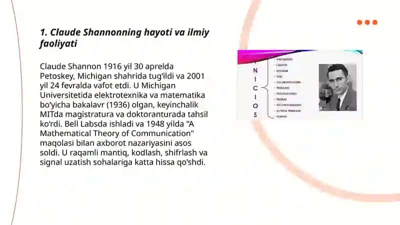 Claude Shannon - Axborot nazariyasining otasi 3