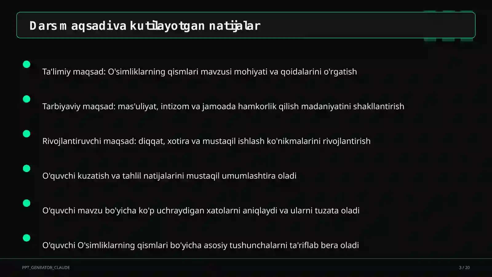 O'simliklarning qismlari (2-sinf) 3