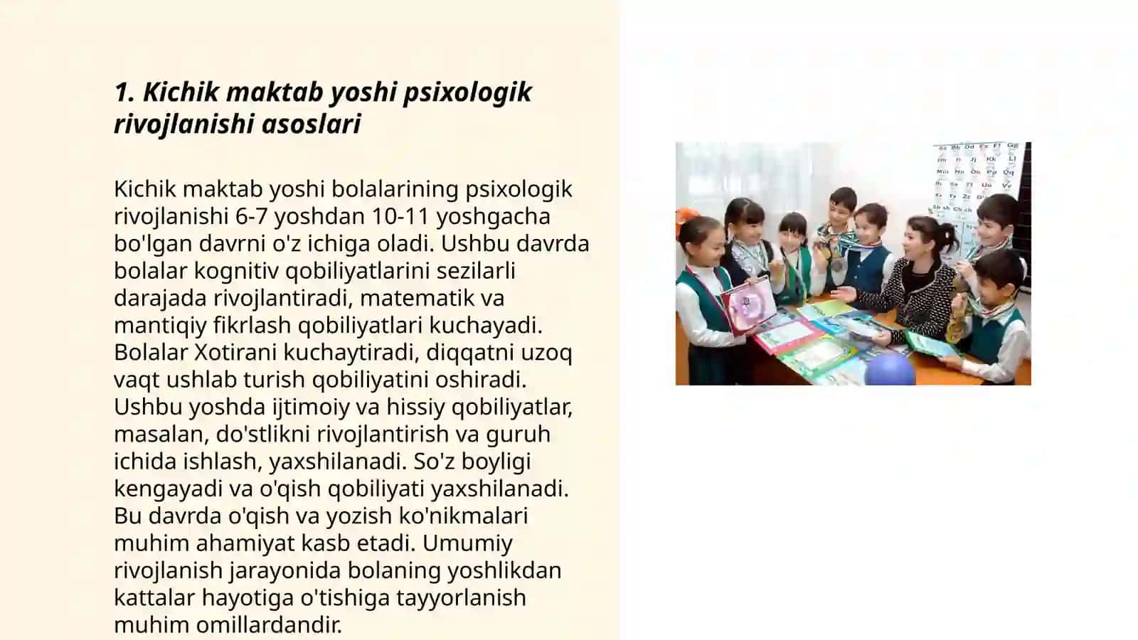 Kichik maktab yoshi davrida psixik rivojlanish xususiyatlari 3